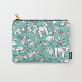 origami animal ditsy mint Carry-All Pouch
