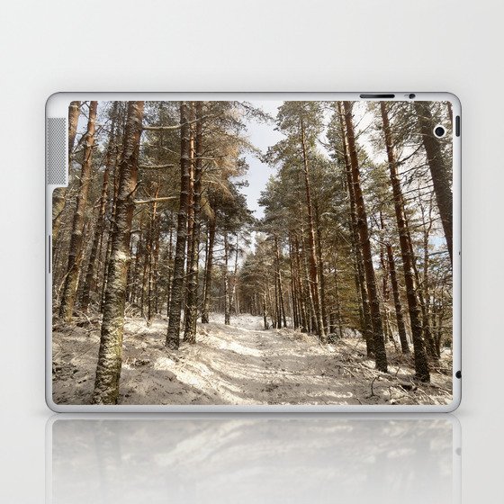 Snowy Nature Walk in the Scottish Highlands Laptop & iPad Skin