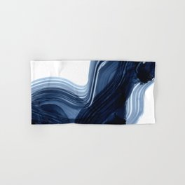 Abstract Blue Grey Minimal Brushstrokes Hand & Bath Towel