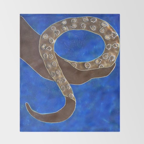 Creature of Water (the tentacle) Throw Blanket