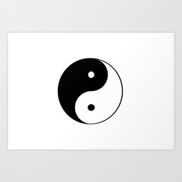 Black and White Yin Yang Art Print