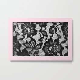 Lacy 2 Metal Print | Lacy, Pattern, Pink, Digital, Texture, Fashion, Fabric, Digitalmanipulation, Sexy, Black And White 