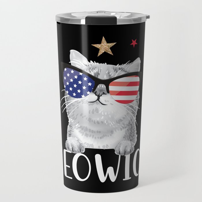 Meowica Cute American Cat Travel Mug
