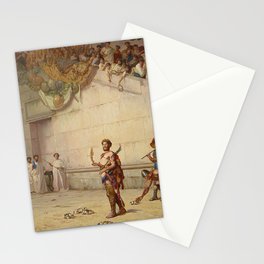 The Emperor Commodus Leaving the Arena at the Head of the Gladiators - by edwin blashfield Stationery Card