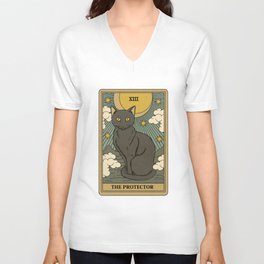 The Protector V Neck T Shirt | Drawing, Newage, Popculture, Yoga, Mystical, Cat, Pet, Cute, Curated, Spell 