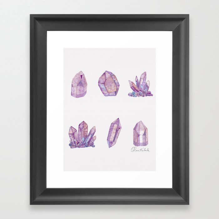 Crystals - Amethyst Framed Art Print