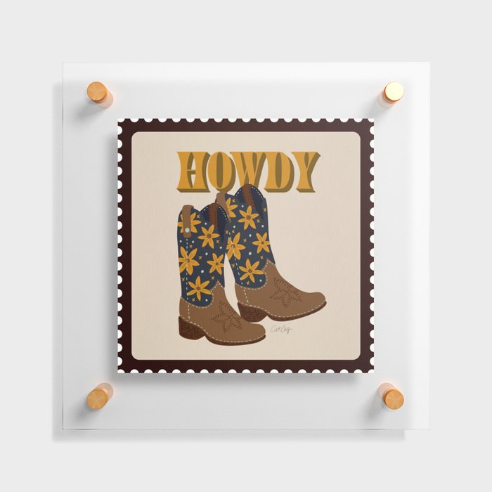 Howdy Cowgirl – Navy & Suede Floating Acrylic Print