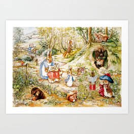 Peter the Rabbit in the Woods Art Print