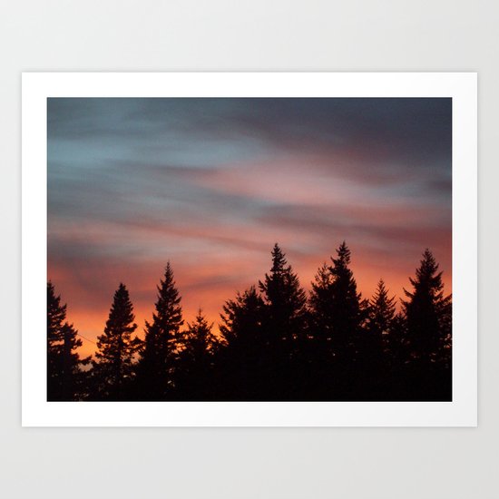 Watercolor Sunset Art Print