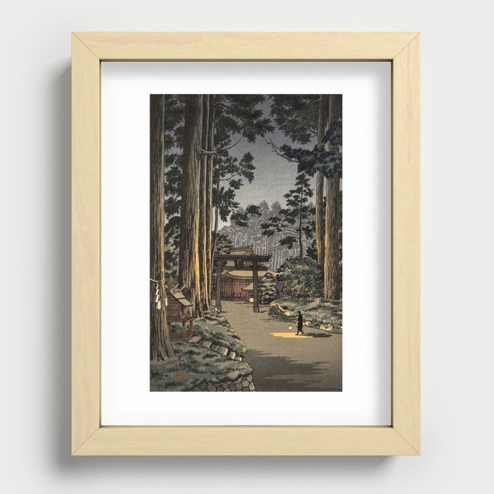 Tsuchiya Koitsu - Nikko Futarasan Temple - Japanese Vintage Woodblock Painting Recessed Framed Print