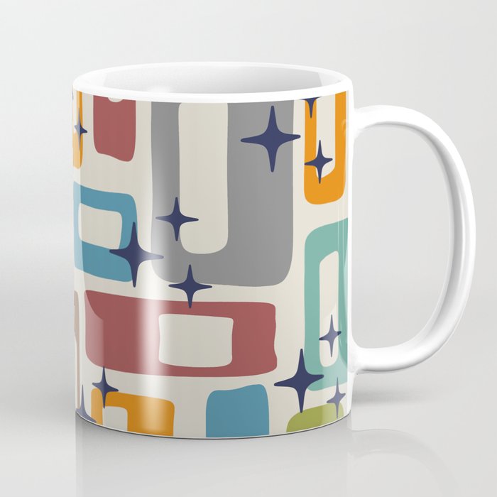 Retro Mid Century Modern Abstract Pattern 224 Atomic Googie Coffee Mug