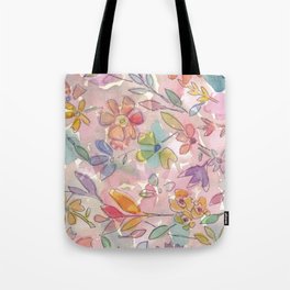 Light Pink Floral Watercolor Tote Bag