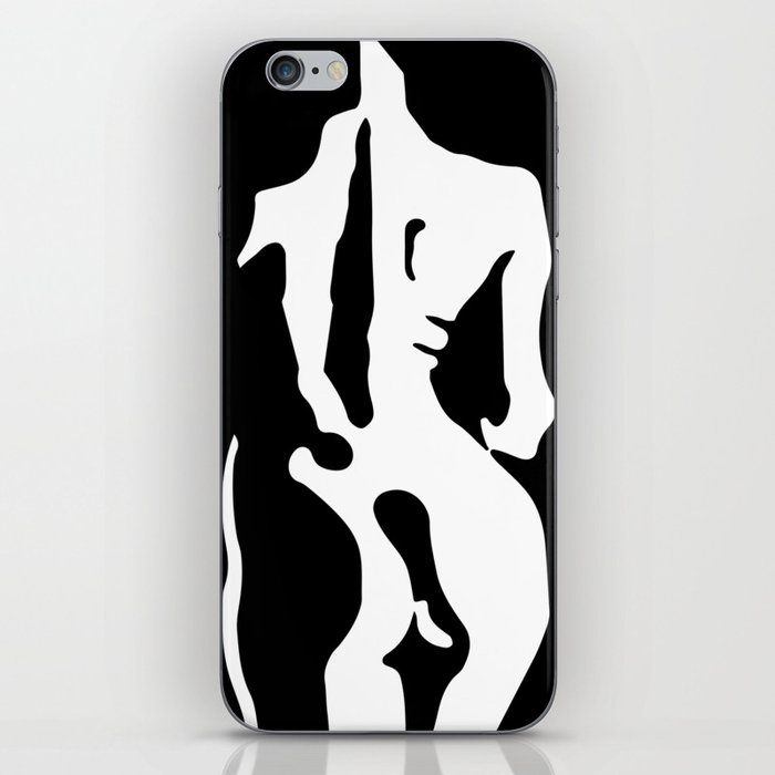 Naked Beauty From Behind  in Black and White iPhone Skin