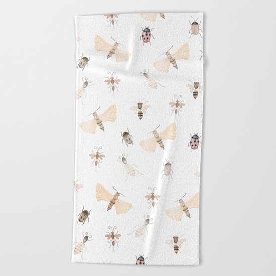 Insects and Bugs Pattern Beach Towel