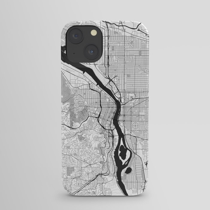 Portland Map Gray iPhone Case
