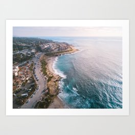 La Jolla, San Diego Aerial Photography Art Print