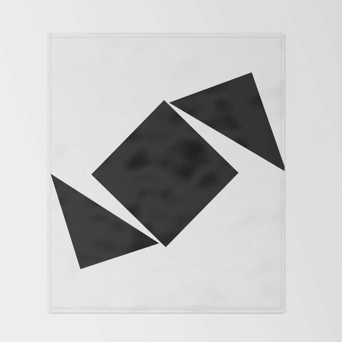 Abstract Modern Minimalist Shapes Graphic Square Triangles Balance Throw Blanket By Hila1