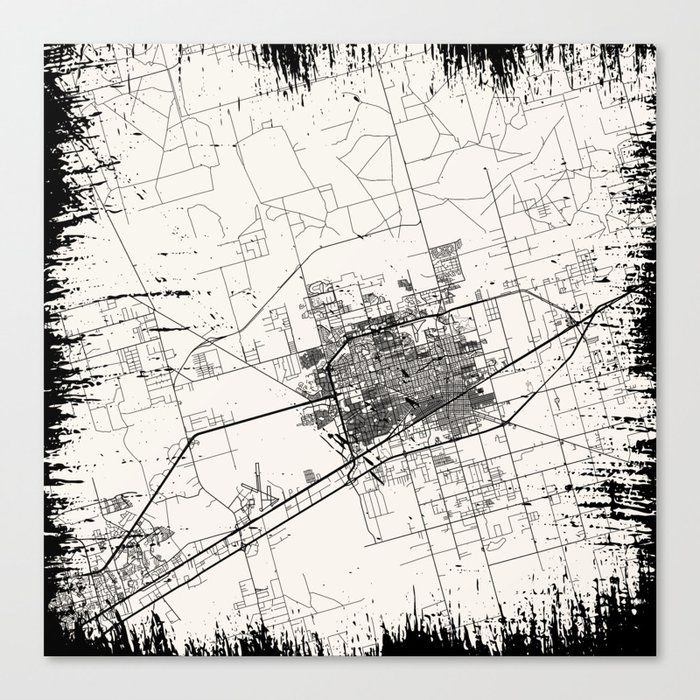Midland, USA - City Map Canvas Print