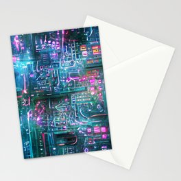 Over the Neon City Stationery Card