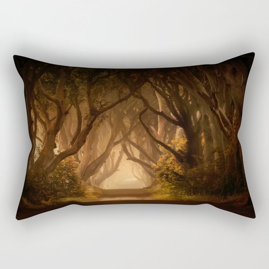 Sunny morning at Dark Hedges Rectangular Pillow