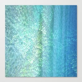 blue green shimmering ivy wall Canvas Print