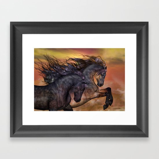 HORSES - On sugar mountain Framed Art Print