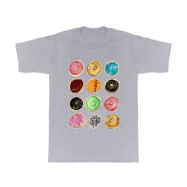 Dozen of colorful donuts T Shirt | Green, Papaya, Kawaii, Donuts, Bohemian, Naive, Chocolate, Bohochic, Sprinkles, Strawberry 