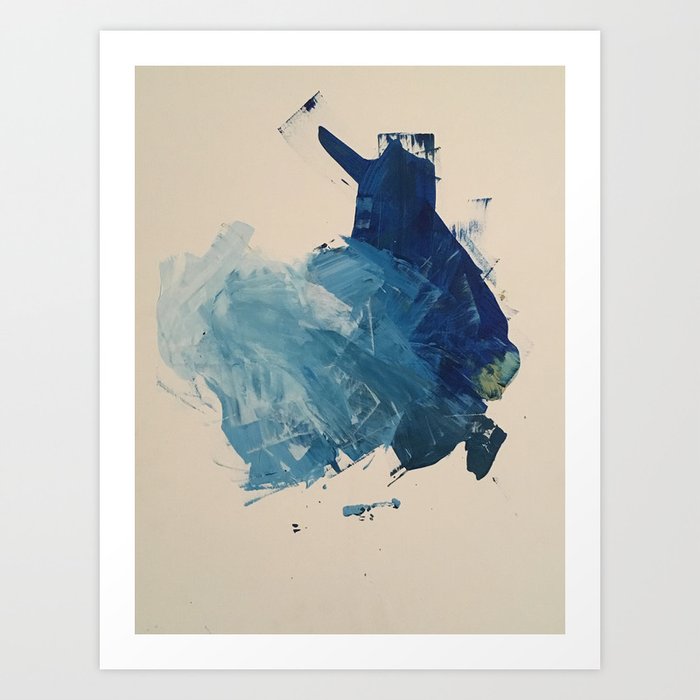 OCEANIC Kunstdrucke | Gemälde, Acrylic, Blau, White, Grey