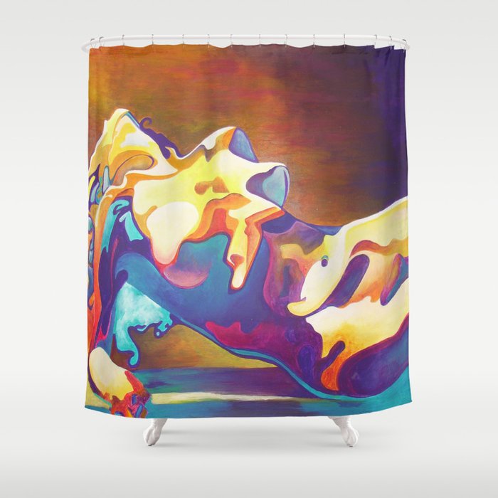 The United Colours of Orgasm Thermal Nude Shower Curtain