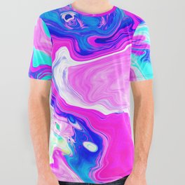 Liquid Color Colorful Marble 19 All Over Graphic Tee