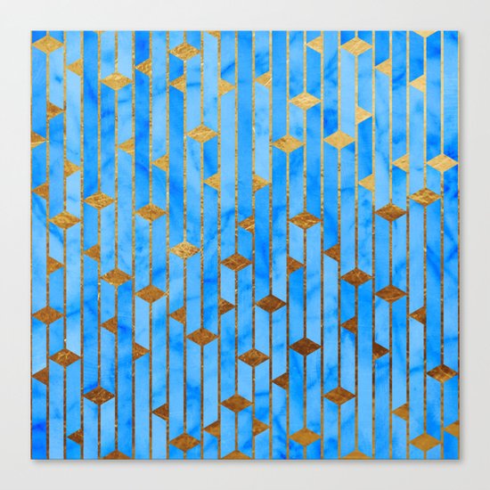 Blue Marble Skyscrapers Canvas Print