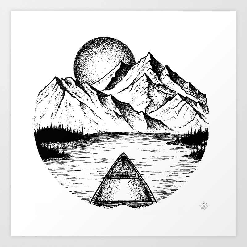 canoe in the morning art print by wildwither