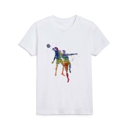 Watercolor soccer player Kids T Shirt