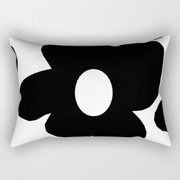 One Large Black Retro Flower White Background #decor #society6 #buyart Rectangular Pillow
