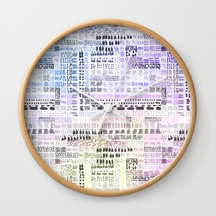 cloudy boho ink marks hand-drawn collection Wall Clock
