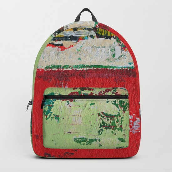Dixon Red Green Abstract Painting Print Backpack