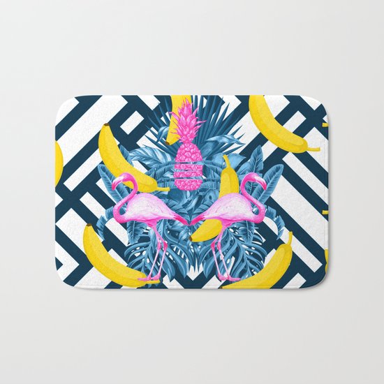 tropical banana fun Bath Mat