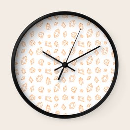 Orange Gems Pattern Wall Clock