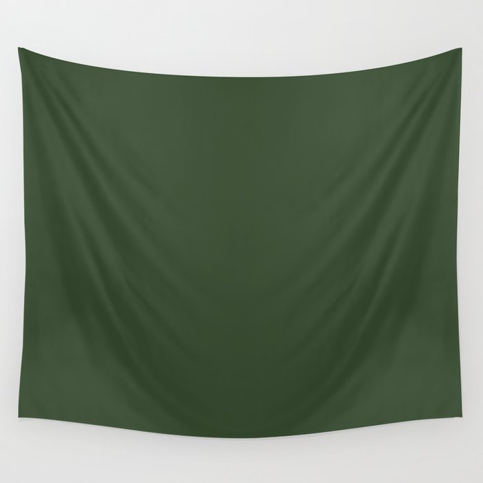 Dark Green Solid Color Pantone Douglas Fir 19-0220 TCX Shades of Green Hues Wall Tapestry