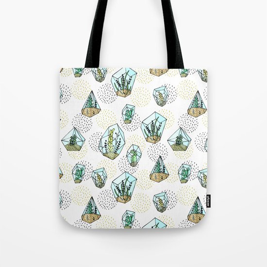 Succulents in the glass vase Tote Bag