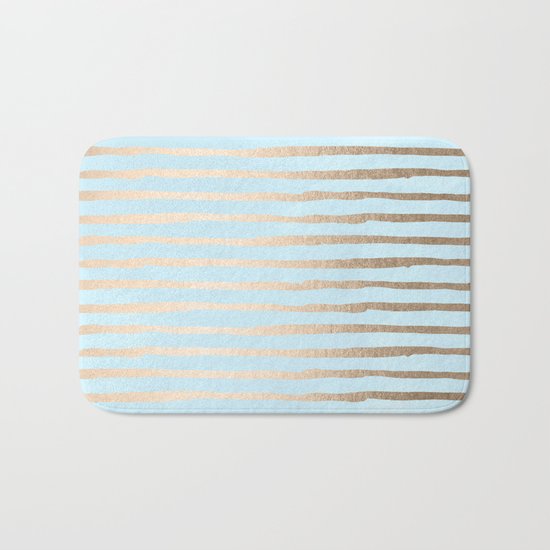 Abstract Stripes Gold Tropical Ocean Sea Turquoise Bath Mat