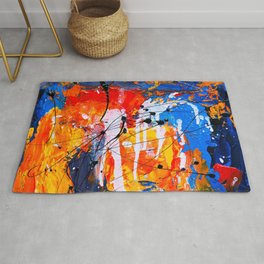 Mid Century Abstract Painting Area & Throw Rug
