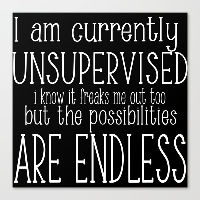 Currently Unsupervised Funny Canvas Print