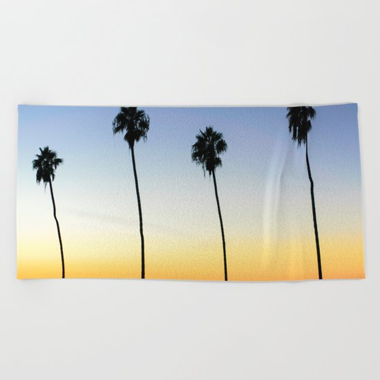 Palm Tree Sunset Beach Towel