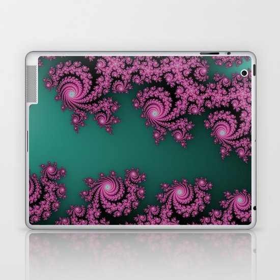 Fractal in Dark Pink and Green Laptop & iPad Skin