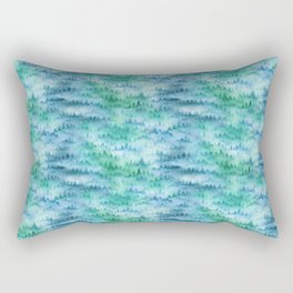 Watercolor Foggy Forest Rectangular Pillow
