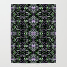 Liquid Light Series 76 ~ Green & Purple Abstract Fractal Pattern Poster