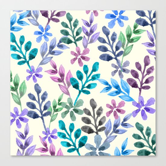Watercolor Floral Pattern Canvas Print