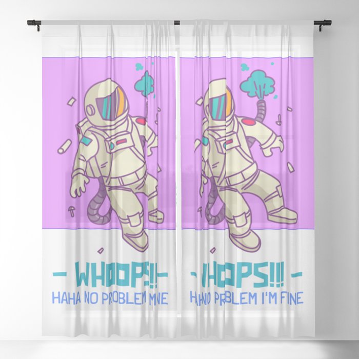 Astronaut in Problem - whoops!!! Sheer Curtain