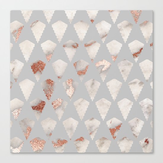 Rose gold marble pattern Canvas Print